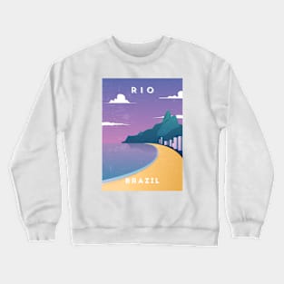 Rio/Rio de Janeiro, Brazil - Retro travel minimalist poster Crewneck Sweatshirt